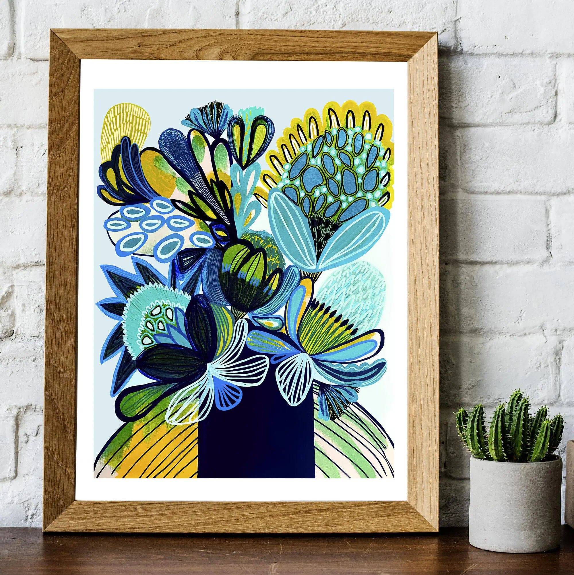 Australia Blue Bush Flora Art Print - Stunning Botanical Wall Decor for Home, Office & Gift Ideas | Perfect for Living Room, Bedroom & Interior Design