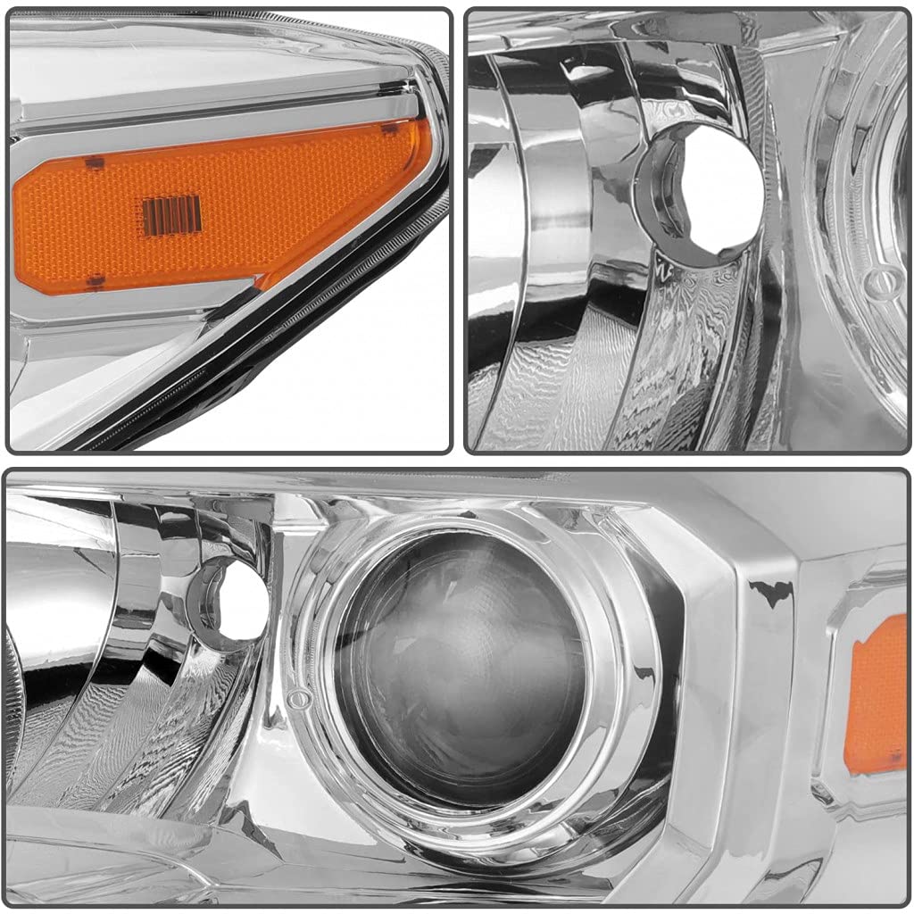2016-2017 Toyota Tacoma Headlights Pair - Driver & Passenger Side with Chrome Bezel (TO2502242 TO2503242) Replacement for 81150-04250 81110-04250 - Perfect for Off-Roading & Night Driving
