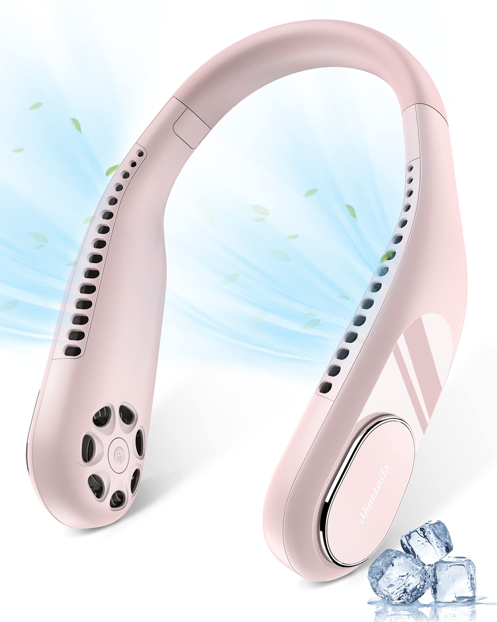 Ninetails Portable Neck Fan - 6000mAh Rechargeable Personal Cooling Fan with 360° Airflow, Lightweight Hands-Free Design, 3 Speed Settings & Ultra Quiet Operation - Perfect for Office, Gym, Travel, Hiking and Outdoor Activities