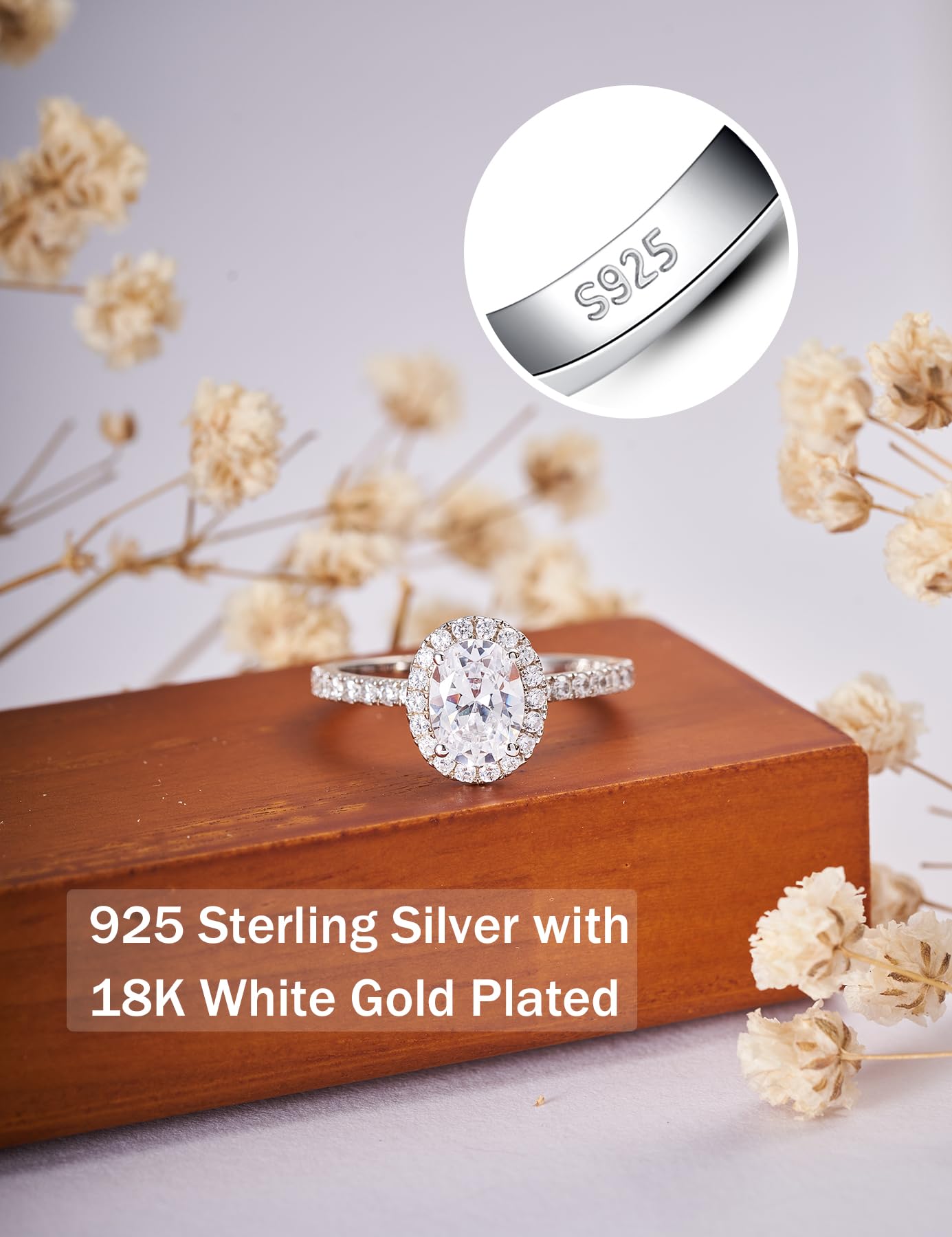 2CT Pear Shaped Cubic Zirconia Engagement Ring for Women - 18K White Gold Plated Sterling Silver Teardrop Wedding Band - Perfect for Proposals, Anniversaries & Romantic Gifts
