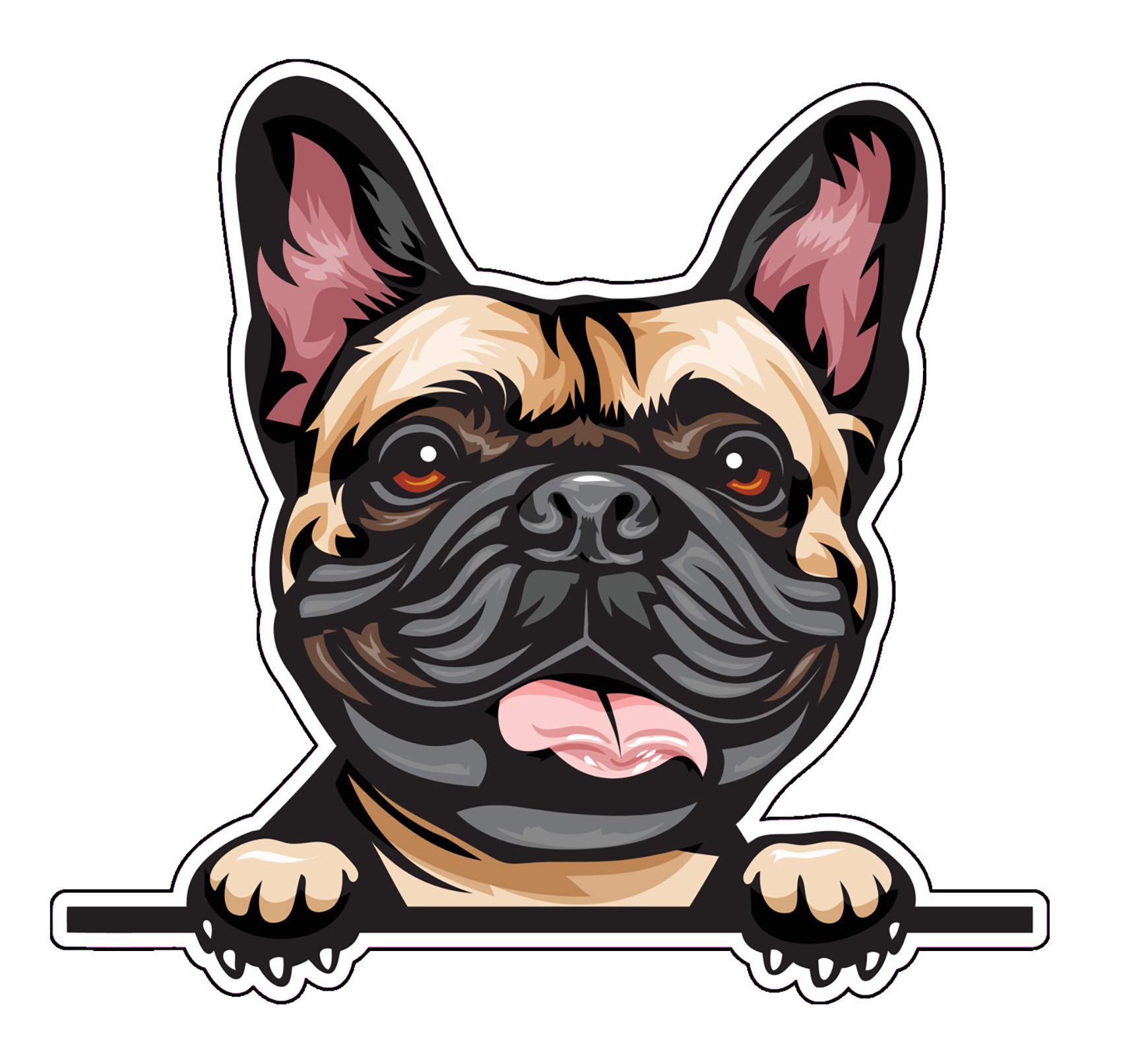 WickedGoodz Smiling French Bulldog Vinyl Decal - Durable Dog Breed Bumper Sticker for Laptops, Tumblers, Windows, Cars, Trucks, Walls - Perfect for Home, Office, and Outdoor Decor