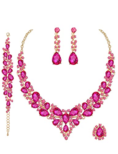 02-gold plated-hot pink crystal