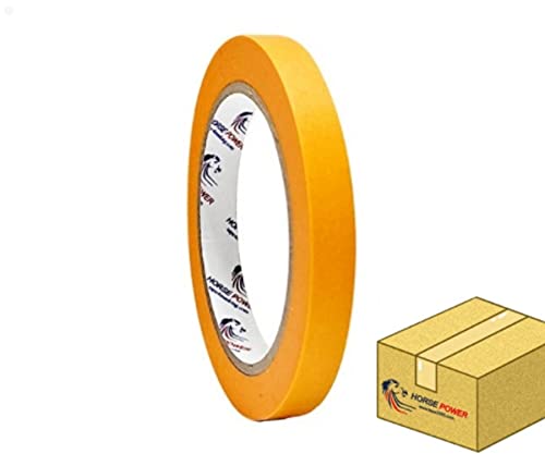 Ison - 60 Rolls Orange Painter's Masking Tape (0.47in x 44 Yards) - High Adhesion Painters Tape for Walls, Floors, Automotive, Bathroom Tiles & DIY Projects - Time-Saving Bulk Pack for Professional & Home Use