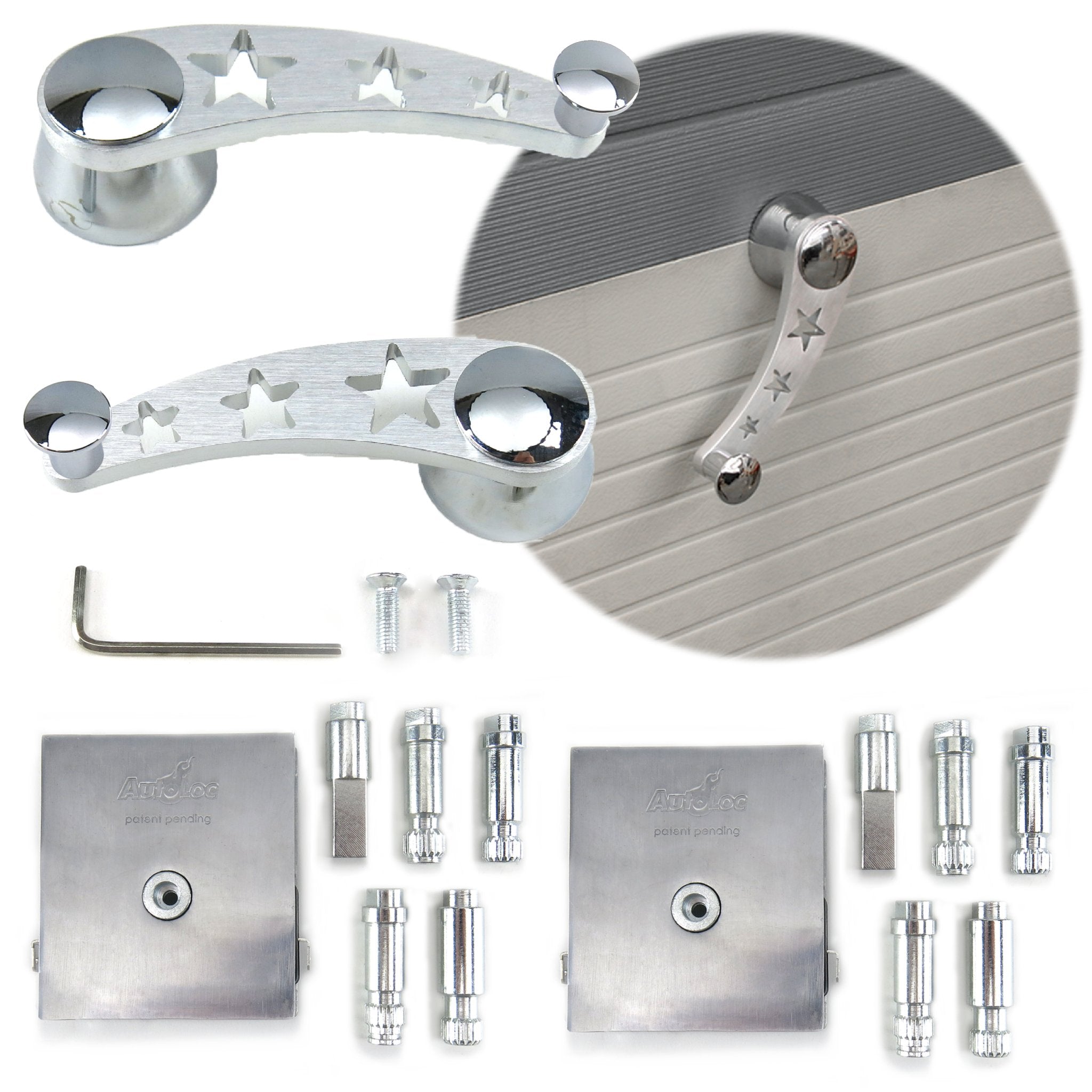 1902-1908 Cadillac Runabout & Tonneau 12V Power Window Conversion Kit - Billet Aluminum Crank Switch & Star Lever Handles - Classic Car Restoration Parts for Vintage Cadillac Models (Perfect for Show Cars & Automotive Restoration Projects)