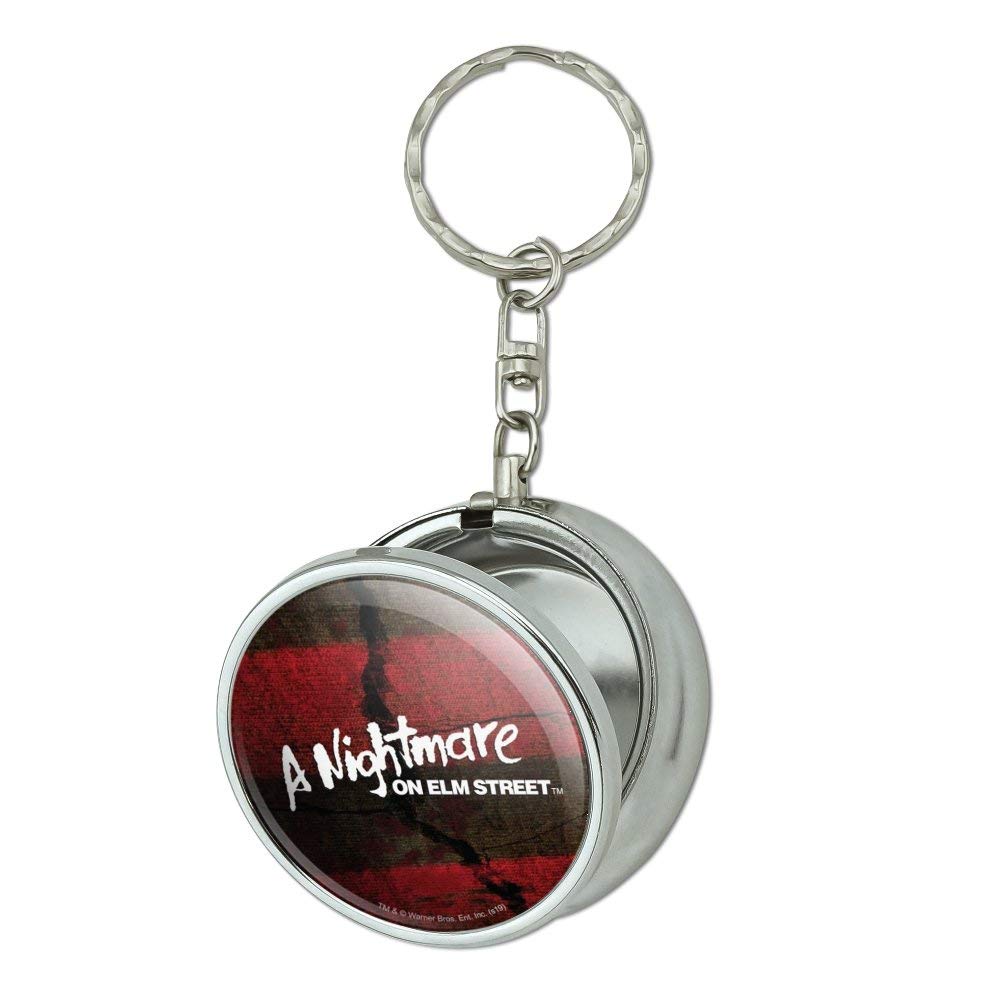 Nightmare on Elm Street Logo Travel Ashtray Keychain with Cigarette Holder - Portable Pocket Purse Accessory for Horror Fans & Smokers | Perfect for Travel, Parties & Collectibles