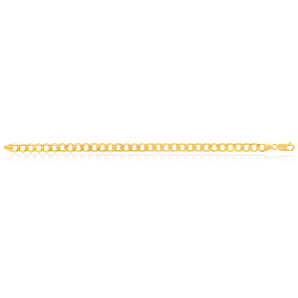 9ct Yellow Gold 21cm Curb Chain Bracelet for Women - Elegant Fashion Jewelry Gift for Birthday, Anniversary & Special Occasions