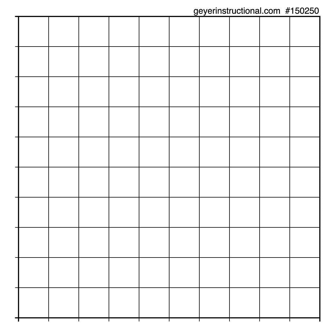 Geyer Graph Stickers 10X10 Inch, 500 Count Roll - Perfect for Math Notebooks, Planners & School Supplies
