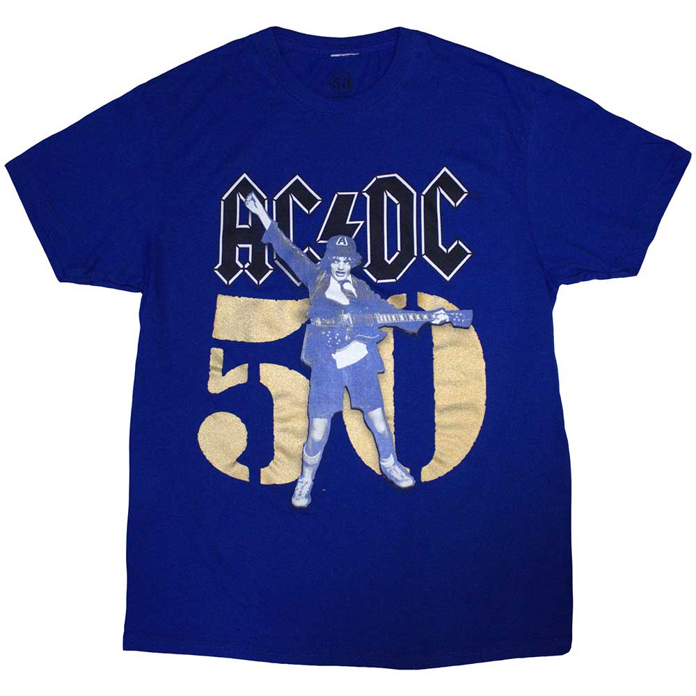 AC/DC Vintage Rock Band T-Shirt - Gold Fifty Tour Graphic Tee for Men & Women | Perfect for Concerts, Music Festivals & Casual Wear