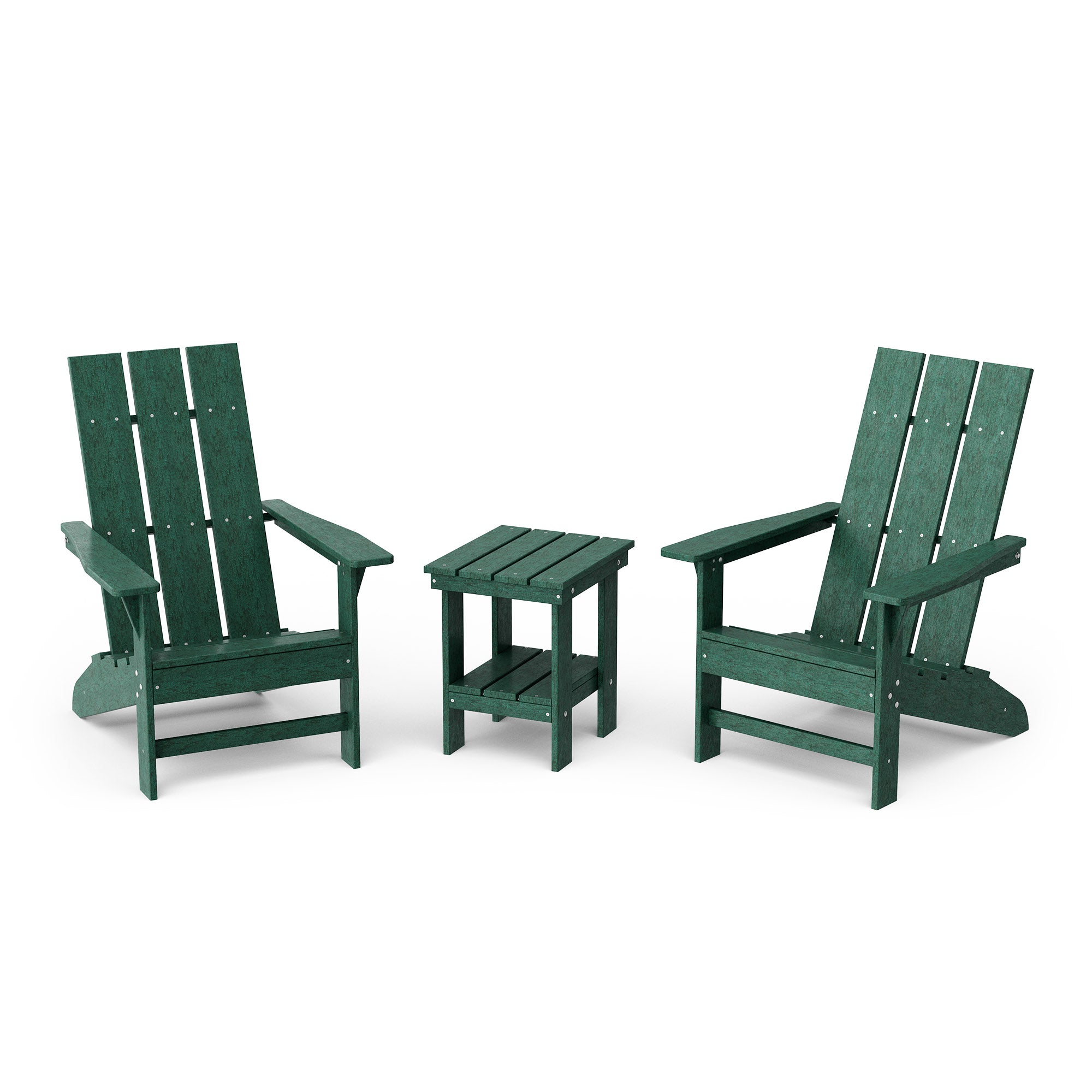 Freedom 3-Piece Modern Adirondack Chair Set with Side Table - Outdoor Patio Furniture for Backyard, Garden & Poolside Relaxation