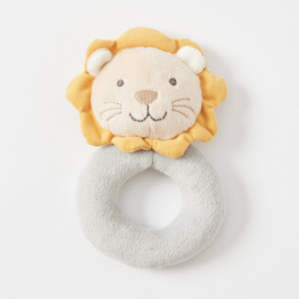 Safari Friends Plush Lion Rattle Toy - Soft Stuffed Animal with Rattle Sound for Babies & Toddlers - Perfect for Playtime, Nursery Decor, and Baby Shower Gifts