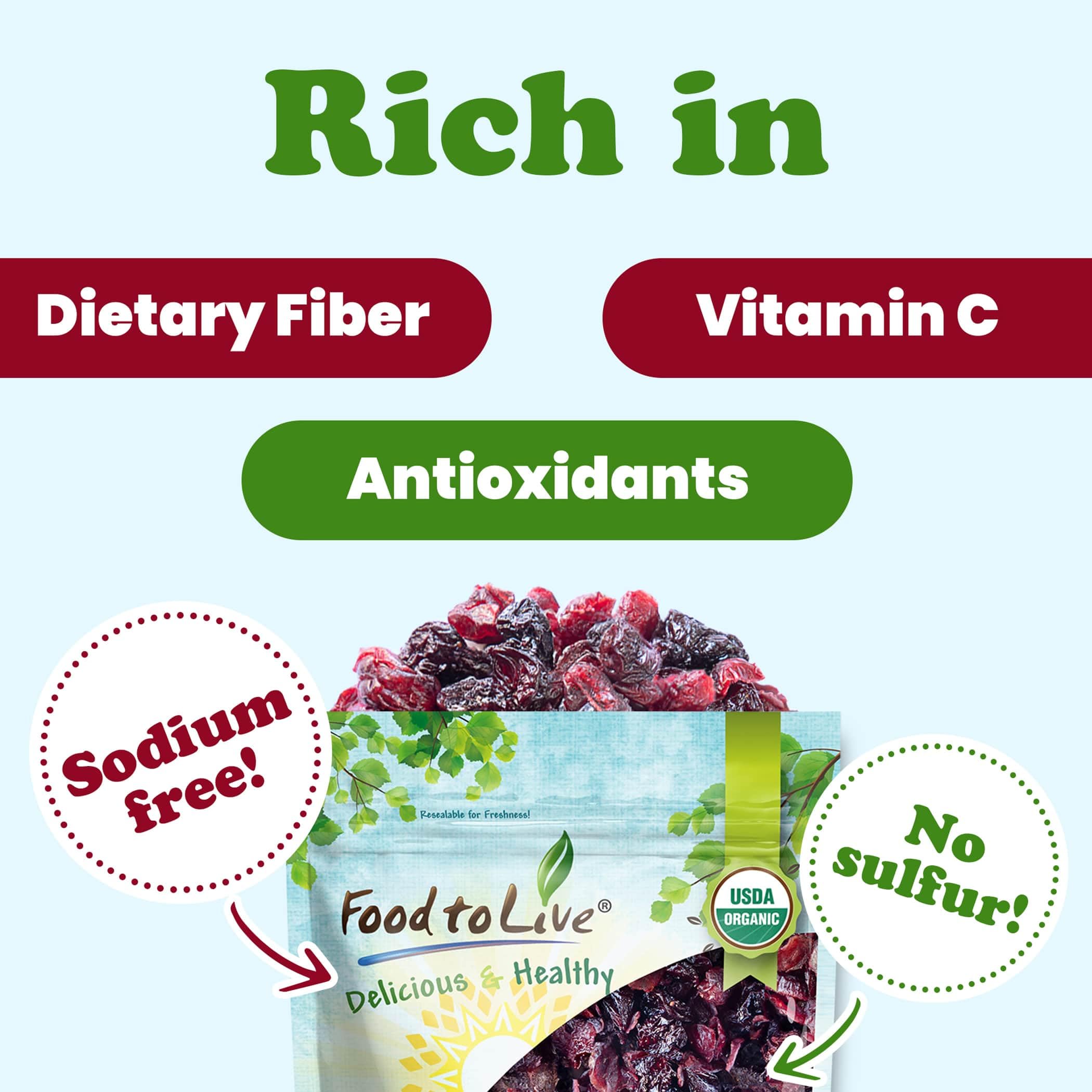 Organic Non-GMO Dried Berries Mix - 16lb Blend of Cherries & Cranberries | Lightly Sweetened with Organic Sugar & Sunflower Oil | Perfect for Snacking, Baking, and Healthy Trail Mixes