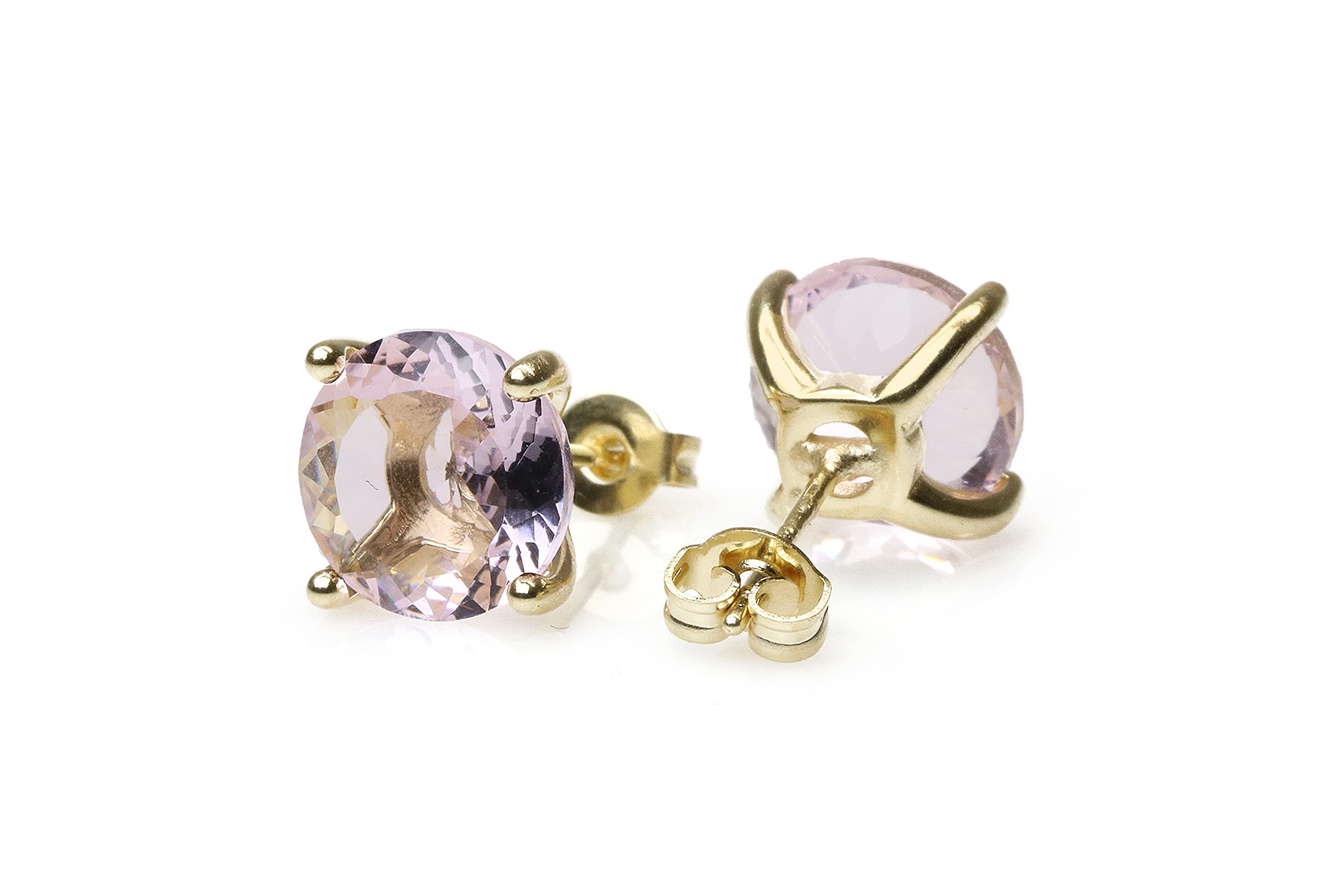 Rose Quartz Gold Stud Earrings - Handmade Crystal Jewelry for Women - Perfect for Gifts & Daily Wear