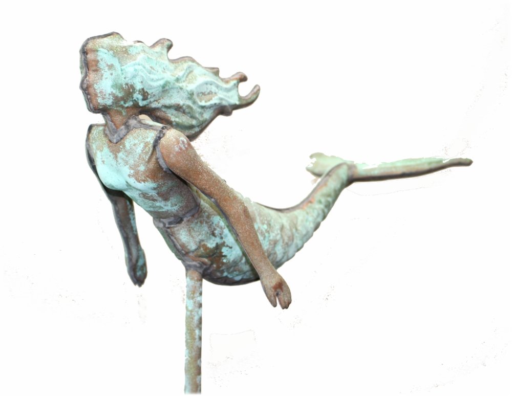 Vintage Kings Bay Mermaid Copper Weather Vane - Handcrafted Coastal Decor for Beach Houses, Garden Ornaments & Nautical Themed Outdoor Spaces