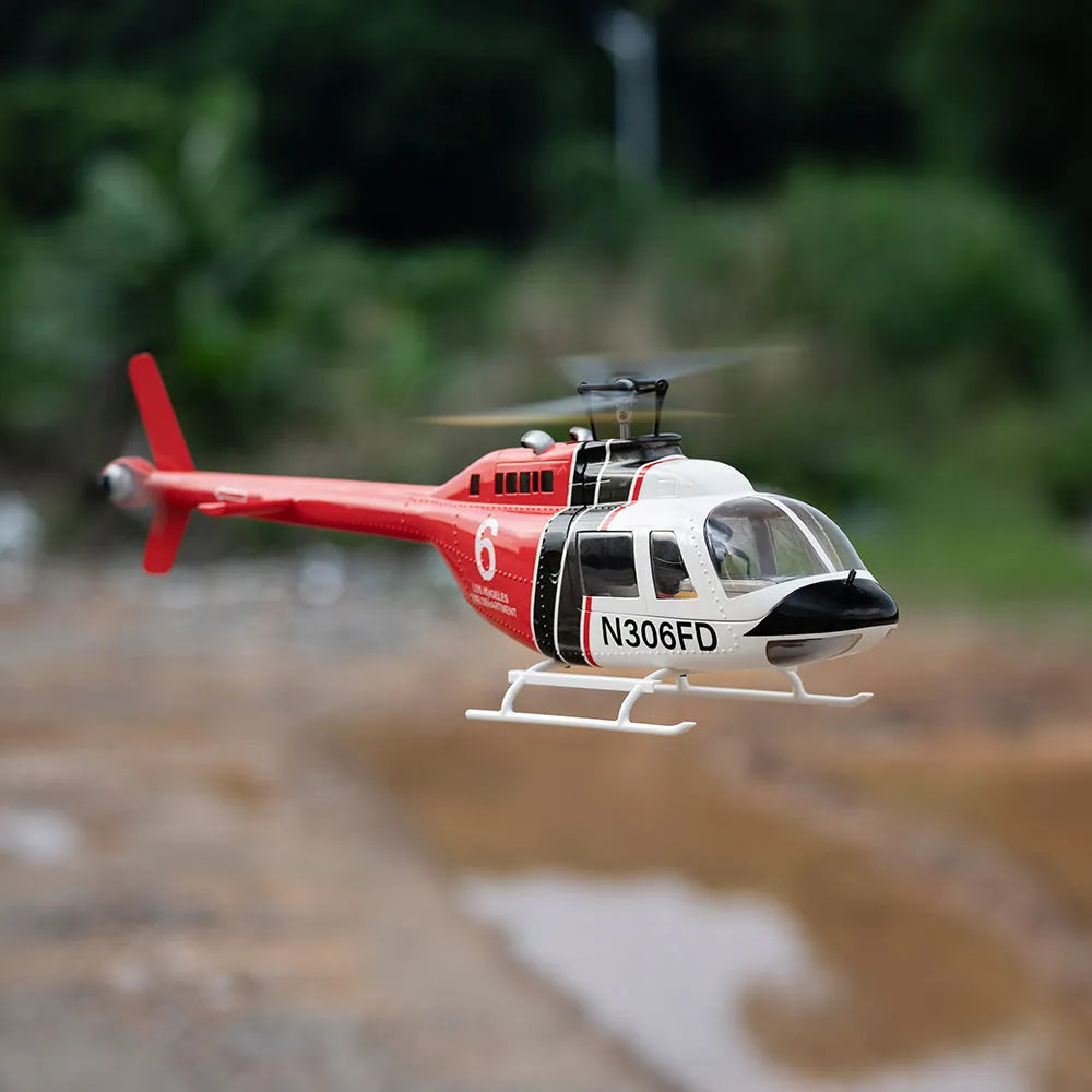 FLY WING Bell 206 V3 GPS RC Helicopter 450L Scale with H1 Flight Controller - Professional Remote Control Aircraft for Outdoor Flying & Aerial Photography