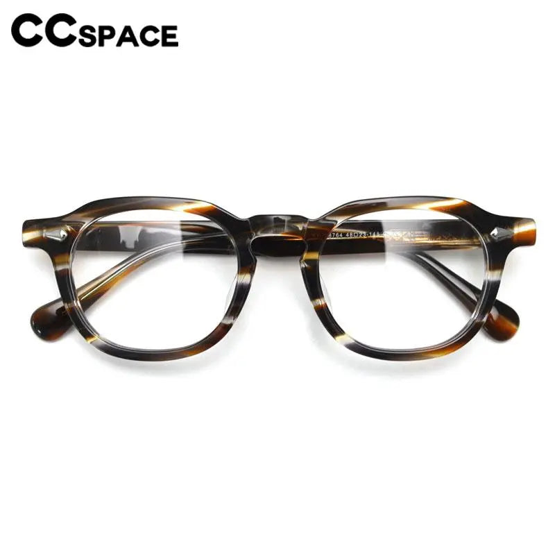 CCspace Unisex Full Rim Square Acetate Eyeglasses 56839 - Stylish & Durable Frame for Men & Women - Perfect for Reading, Work & Everyday Fashion