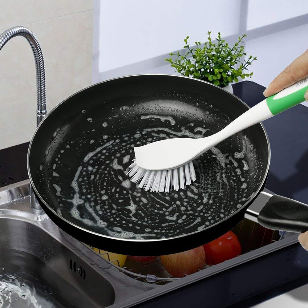 Premium Scrub Brush and Dish Brush Set with Comfort Grip Handle - Heavy Duty Cleaning for Kitchen, Bathroom, Carpet, Tiles & Hard Surfaces | Perfect for Deep Cleaning Stains, Grime & Grease