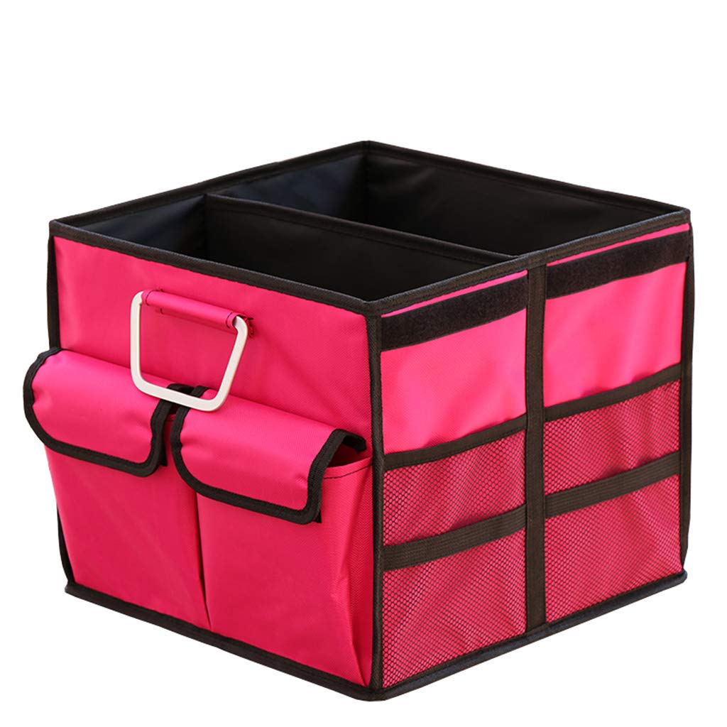 Foldable Car Organizer with Non-Slip Bottom - Collapsible Storage Bin Bag Basket for Toys, Clothes & Nursery - Pink | Perfect for Road Trips, Closet Organization & Baby Essentials Storage
