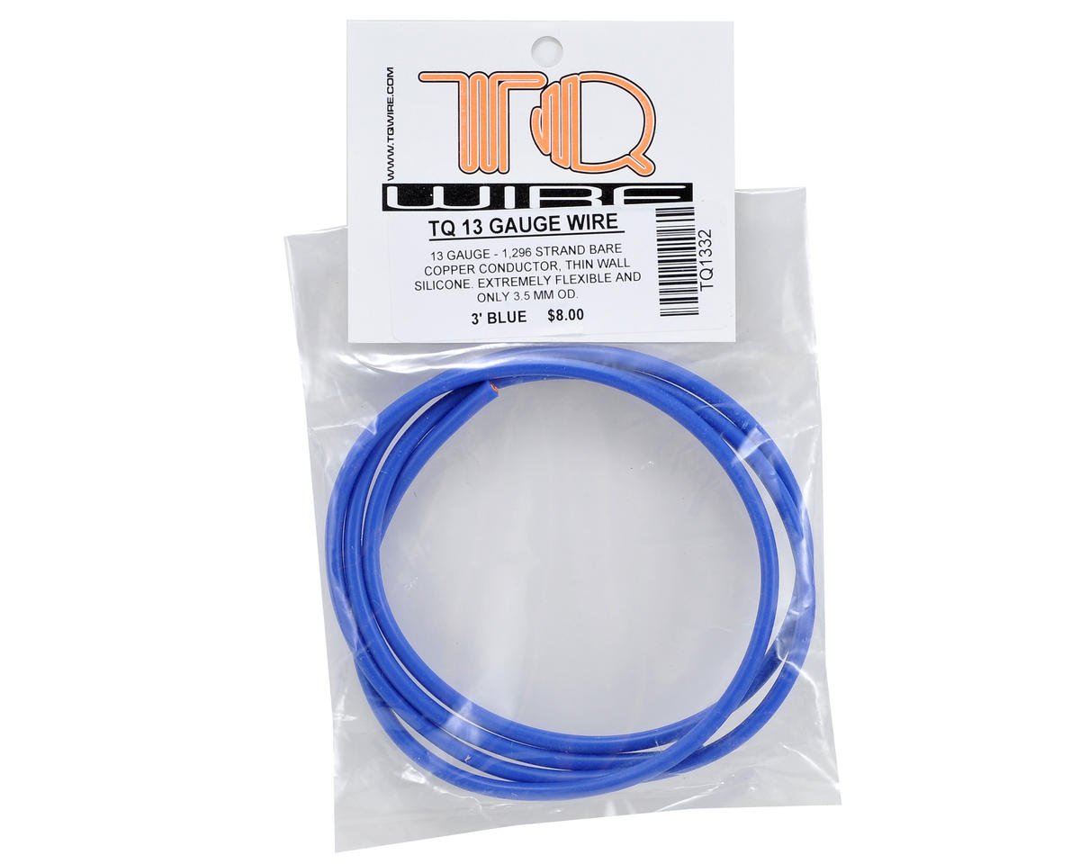 13 Gauge Blue Electrical Wire - 3 Feet (36 Inches) Heavy Duty Copper Wire for Automotive, Home Wiring, DIY Projects & Crafts