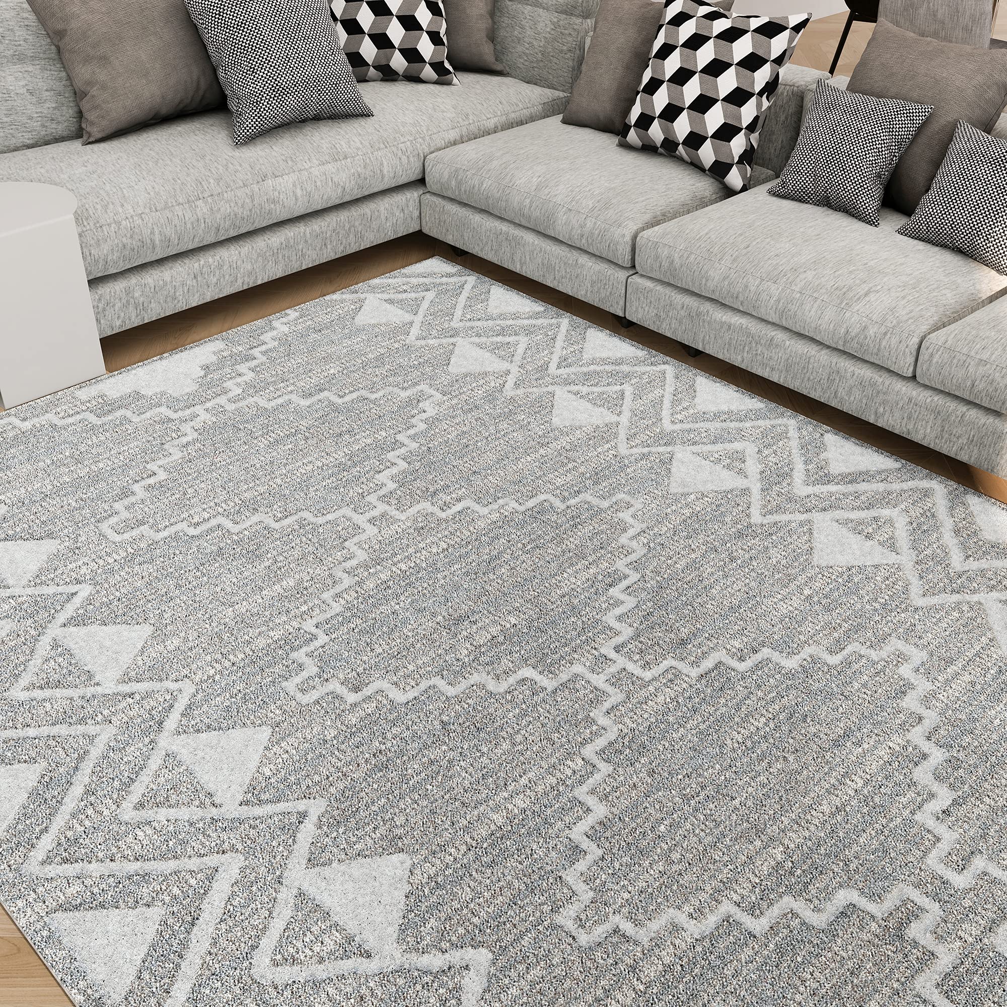 Tayse Nia Beige 5x7 Area Rug - Soft Transitional Moroccan Style Indoor Rug for Living Room, Bedroom, Dining Room & Entryway - Perfect for Home Decor, Cozy Spaces & High Traffic Areas