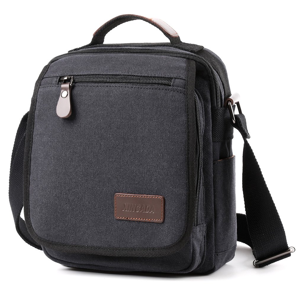 XINCADA Men's Canvas Messenger Bag - Durable Crossbody Shoulder Bag for Work, Business & Travel - Stylish Laptop Purse for Professionals & Commuters
