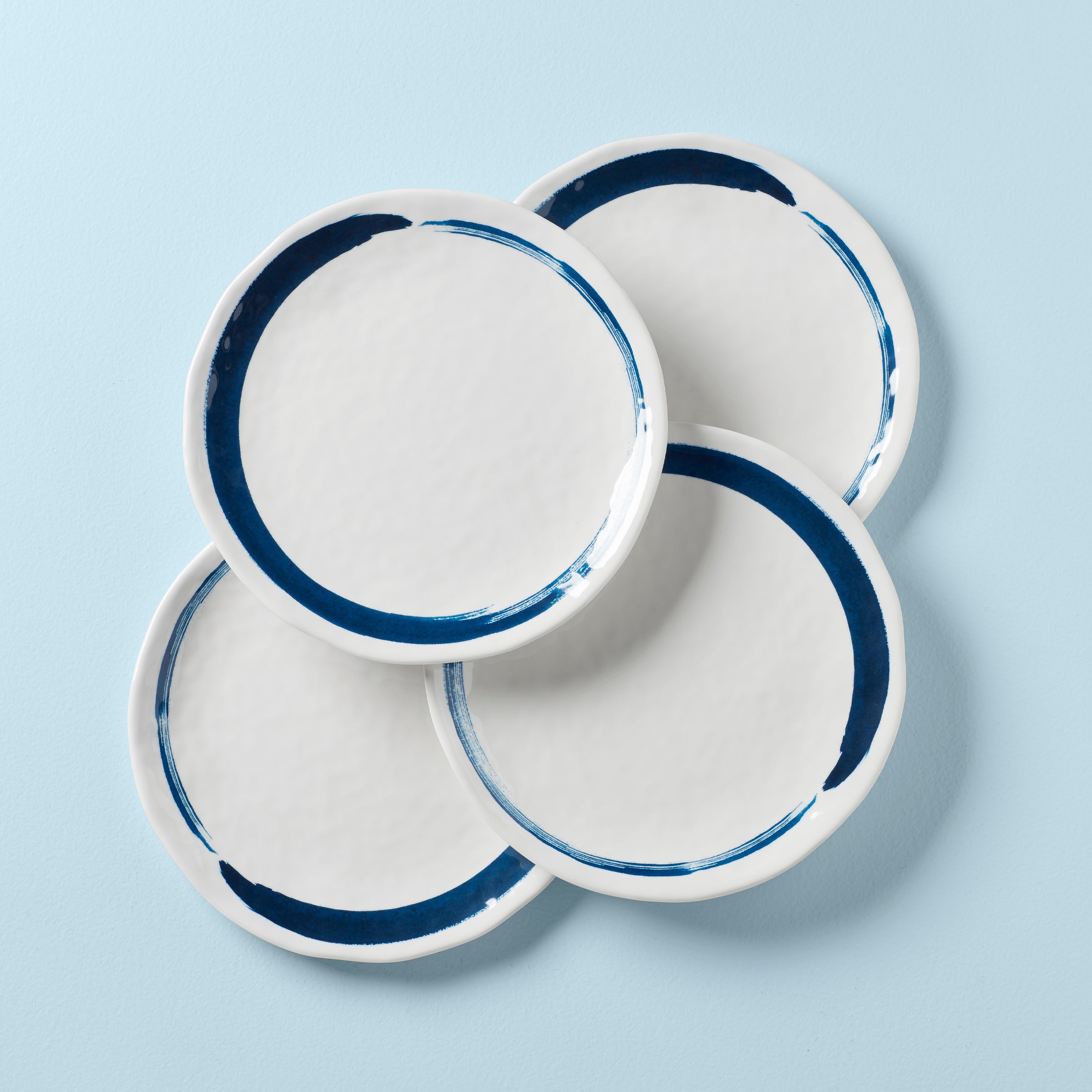 Blue Bay Melamine Dinner Plates Set of 4 - Shatterproof & Lightweight Plates for Outdoor Dining, Picnics, Camping & Everyday Use
