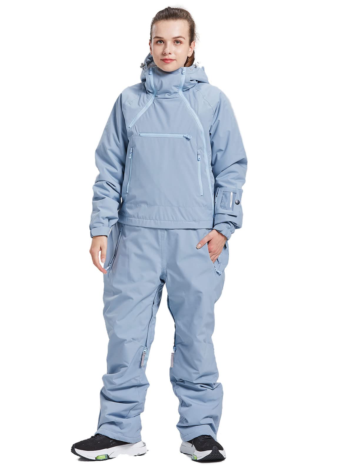 Women's Waterproof Ski Suit - Thermal One Piece Snowsuit for Skiing & Snowboarding - Winter Outdoor Sports & Cold Weather Activities