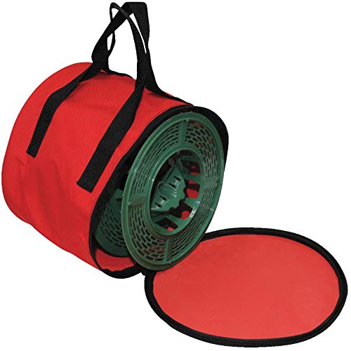 Christmas Lights Storage Bag with 3 Reels - Durable Holiday Light Organizer for Indoor/Outdoor Decorations - Perfect for Xmas Tree Lights, String Lights & Holiday Decor Storage