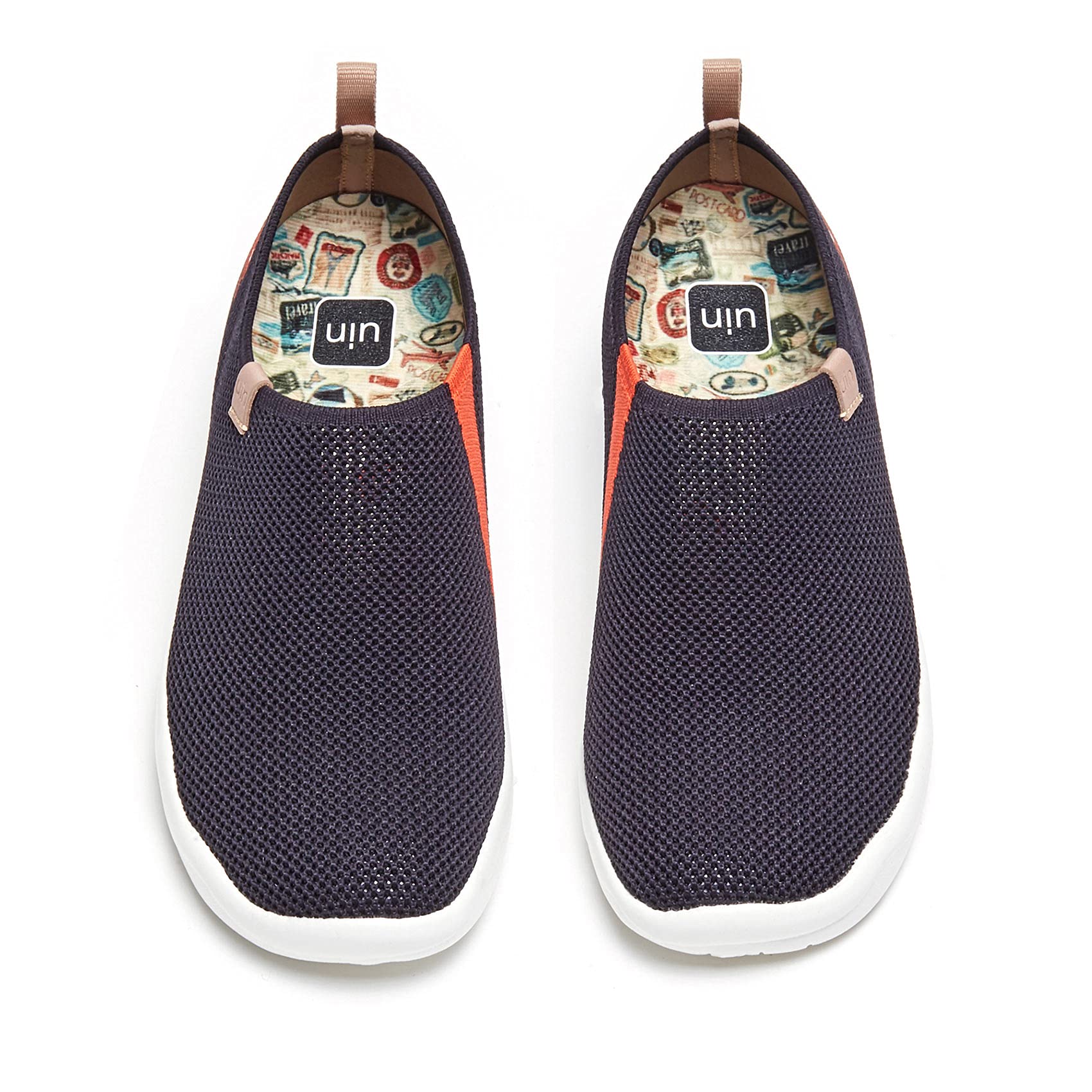 UIN Men's Slip-On Canvas Loafers - Lightweight Comfortable Walking Shoes for Travel & Casual Wear - Breathable Fashion Sneakers with Happy Doggies Design - Perfect for Daily Commute, Weekend Outings & Travel Adventures