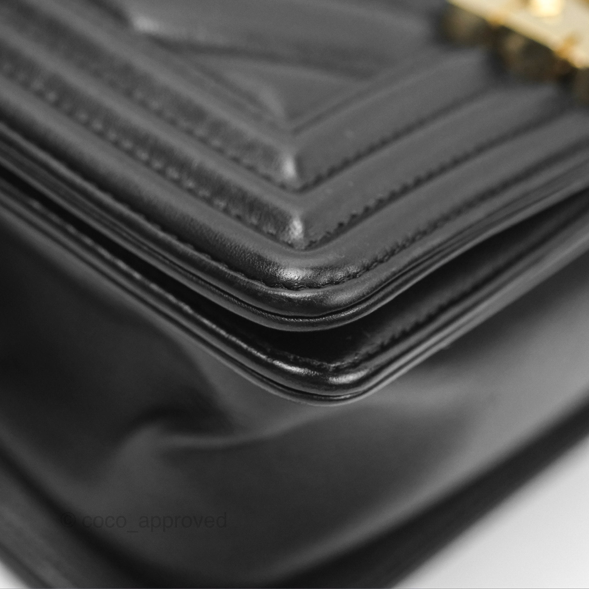 Chanel Chevron Small Boy Bag in Black Calfskin with Gold Hardware - Luxury Crossbody Bag for Women, Perfect for Evening Events & Date Nights