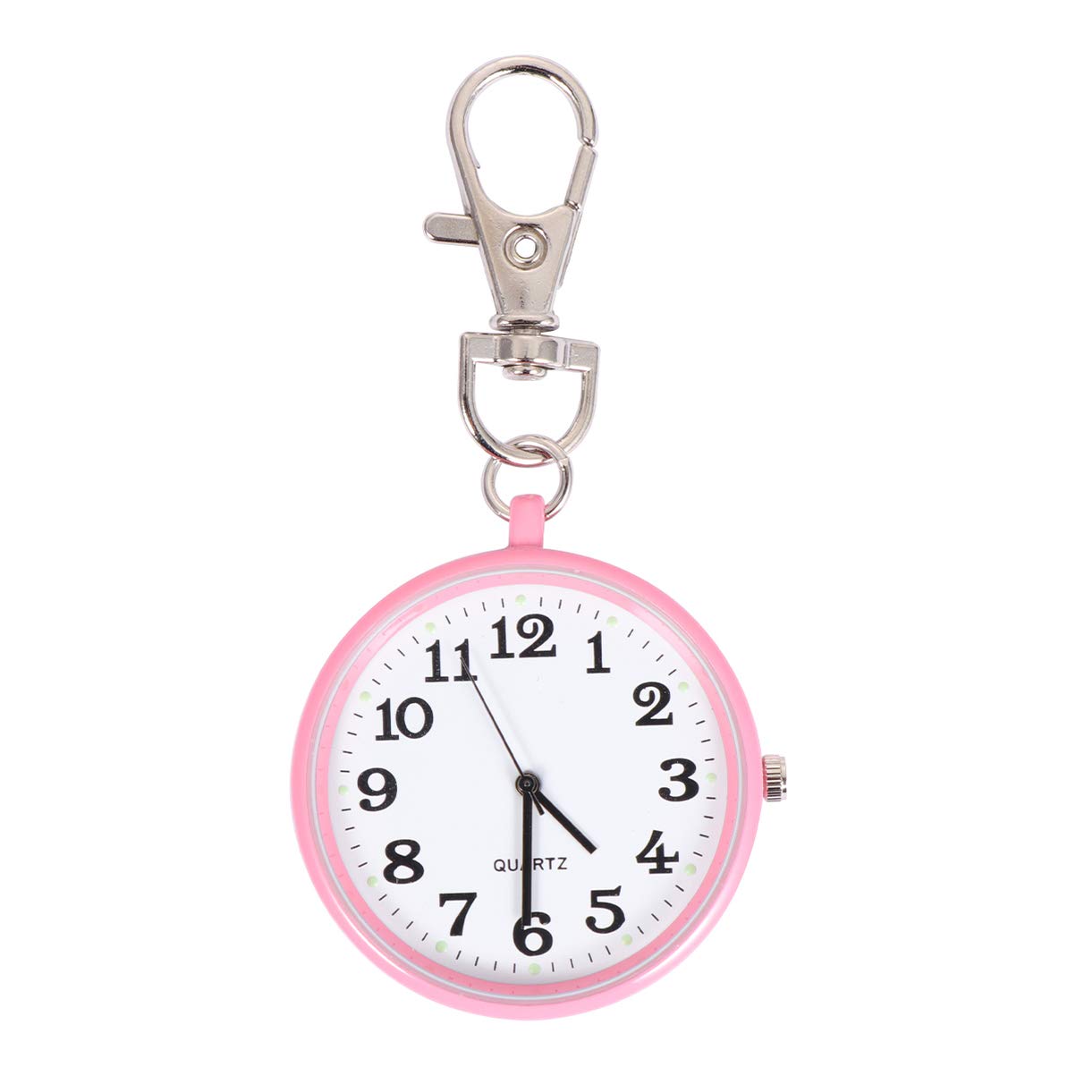 Vintage Round Quartz Pocket Watch Keychain - Unisex for Men, Women & Nurses - Yellow for Gifts & Collectibles