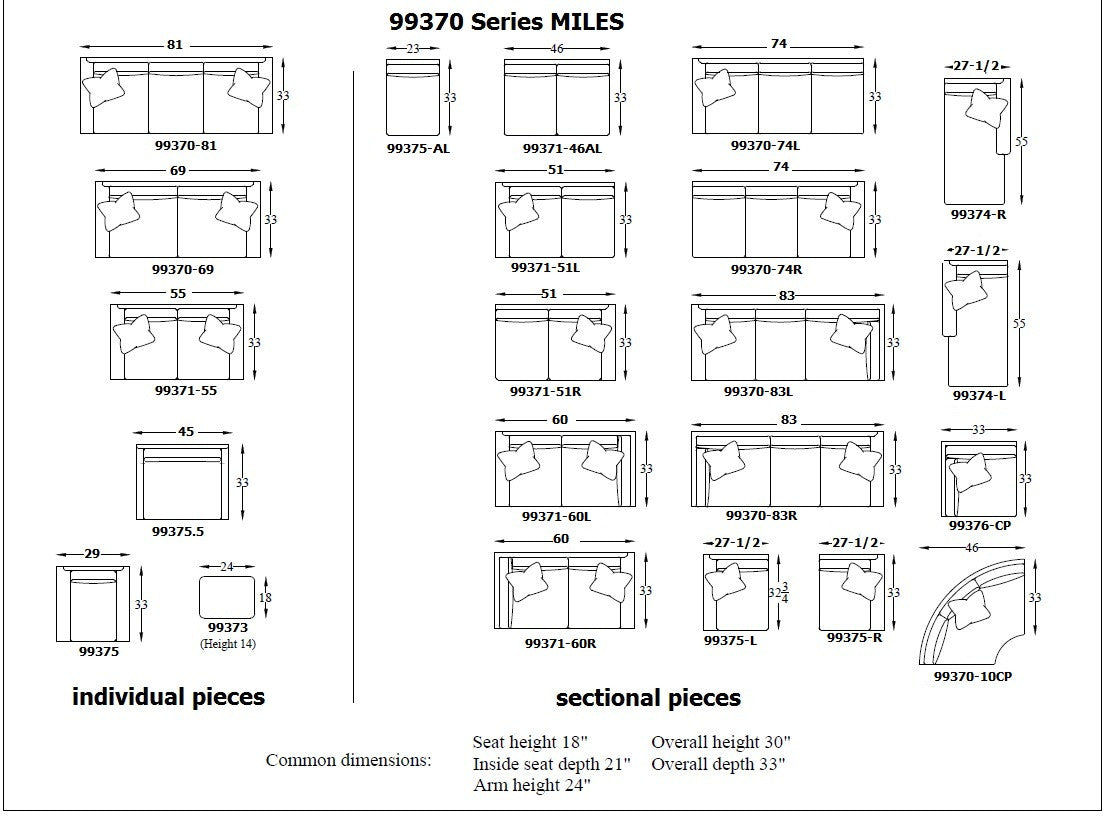 Reversible Miles Sectional Sofa #4 - Modern L-Shaped Couch for Living Room, Family Room & Home Theater