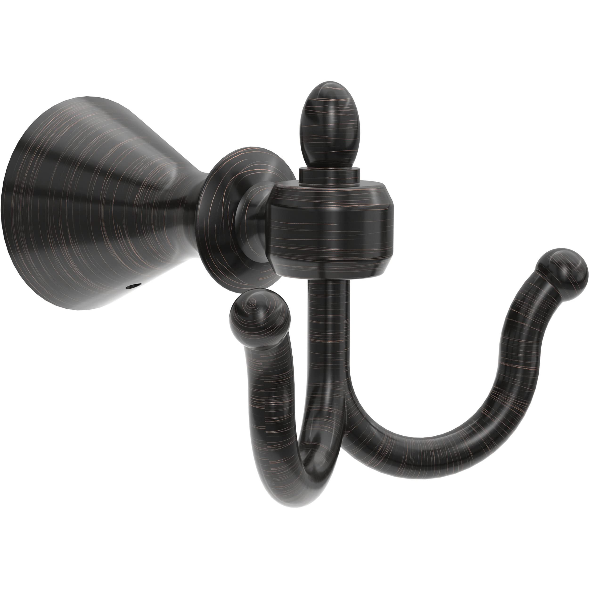 Delta Vessona Venetian Bronze Double Towel Hook (1-Pack) - Wall Mounted Bathroom & Kitchen Hooks for Robes, Hand Towels - Durable Bath Accessory for Spa, Laundry Room, Poolside & Beach House Decor VES35-VBR
