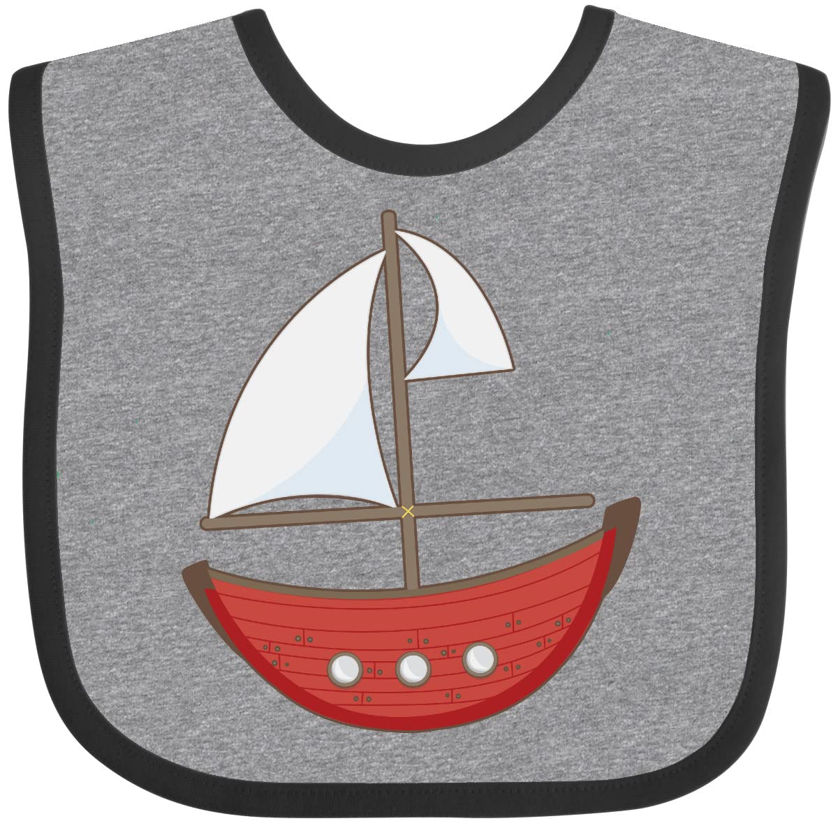 Inktastic Red Sailboat Baby Bib - Soft & Absorbent Drool Bib for Infants & Toddlers - Perfect for Feeding, Teething, and Everyday Use