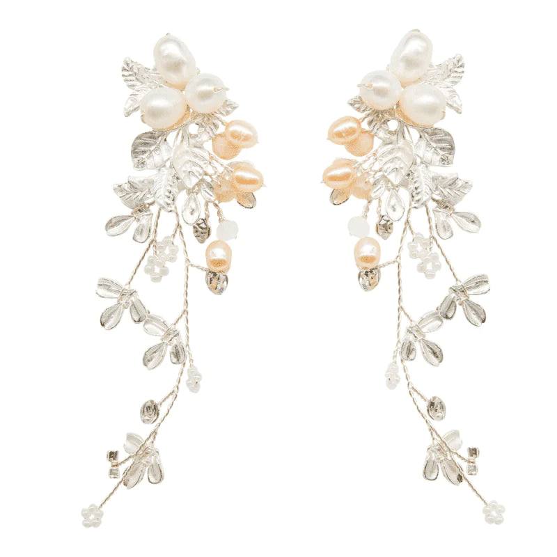 Elegant Cascade Pearl Wedding Earrings for Brides - 9804 | Perfect for Bridal Jewelry, Formal Events & Special Occasions