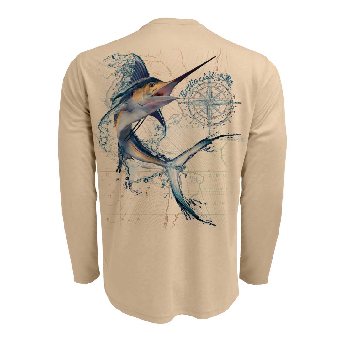 Men's Marlin Sport Fishing Shirt with UV Sun Protection - Quick Dry, Breathable & UPF 50+ for Outdoor Fishing, Boating & Summer Activities