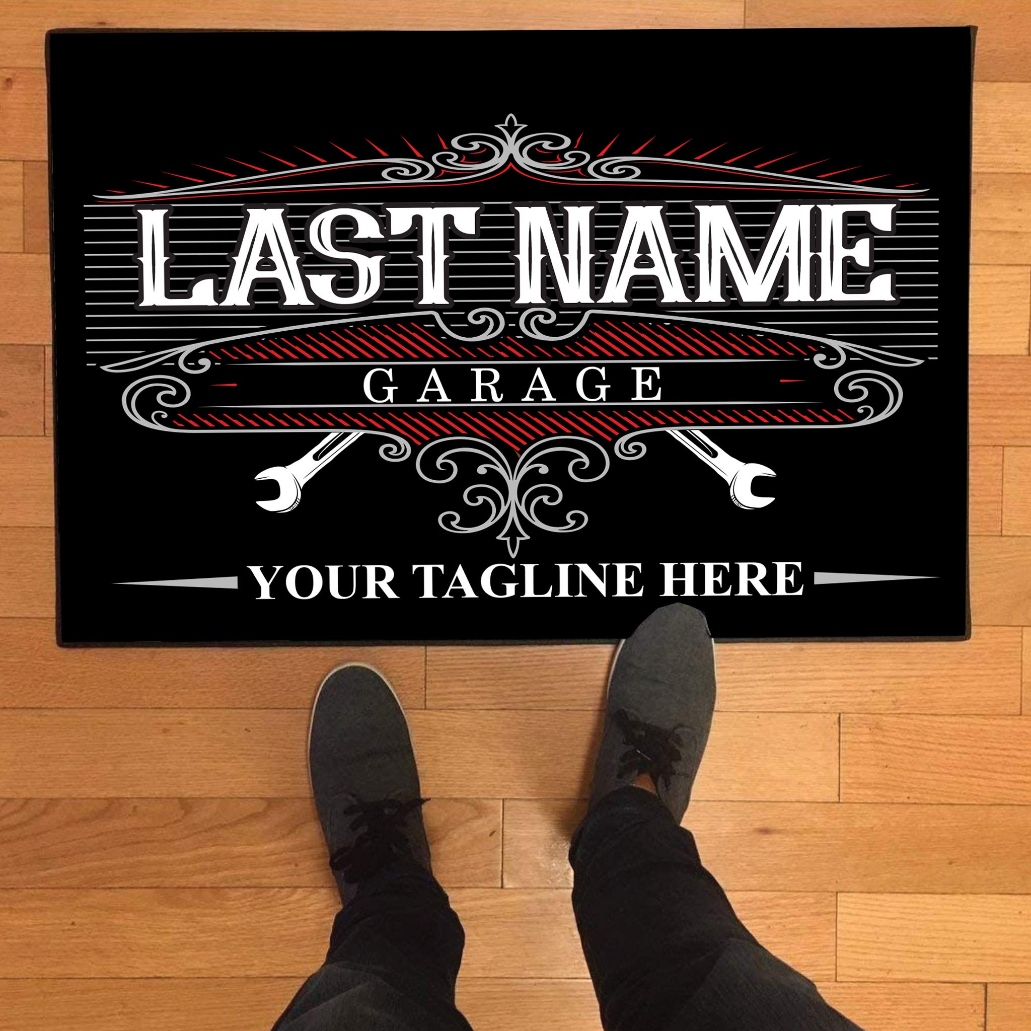 Custom Auto Shop Doormat 24x36 Inches - Personalized Garage Entrance Mat for Car Enthusiasts & Mechanics - Durable & Non-Slip for Home, Workshop, or Auto Repair Shop