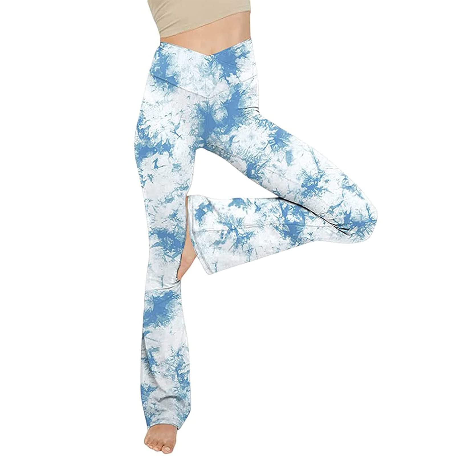 Women's High Waisted Tummy Control Flare Leggings - Summer & Fall Work Pants with Sheer Design | Perfect for Office Wear, Business Casual & Bodycon Outfits