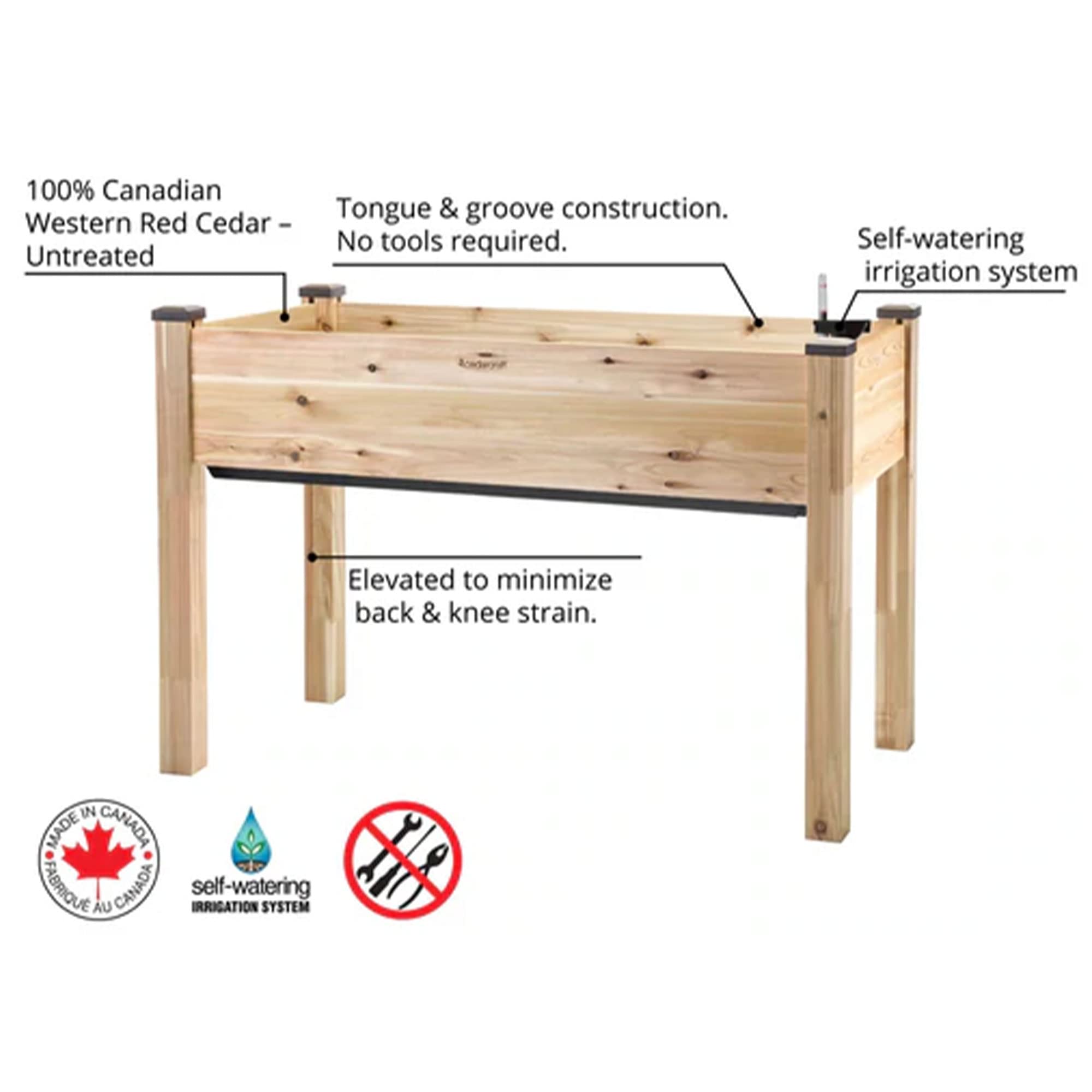 **Self-Watering Elevated Cedar Planter Box with Greenhouse Cover - 22” x 48” x 30” Raised Garden Bed for Vegetables, Herbs & Flowers | Durable Cedar Wood, Container Gardening & Patio Decor**    *(Perfect for Balcony, Deck, Backyard & Urban Gardening - Grow Fresh Produce Easily!)*