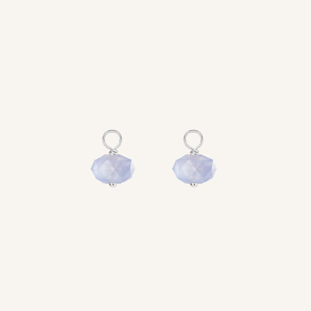 Opulent Blue Lace Agate Hoop Earrings - Stone of Loyalty & Protection (Set of 2) - Perfect for Wedding, Anniversary Gifts & Spiritual Healing Jewelry