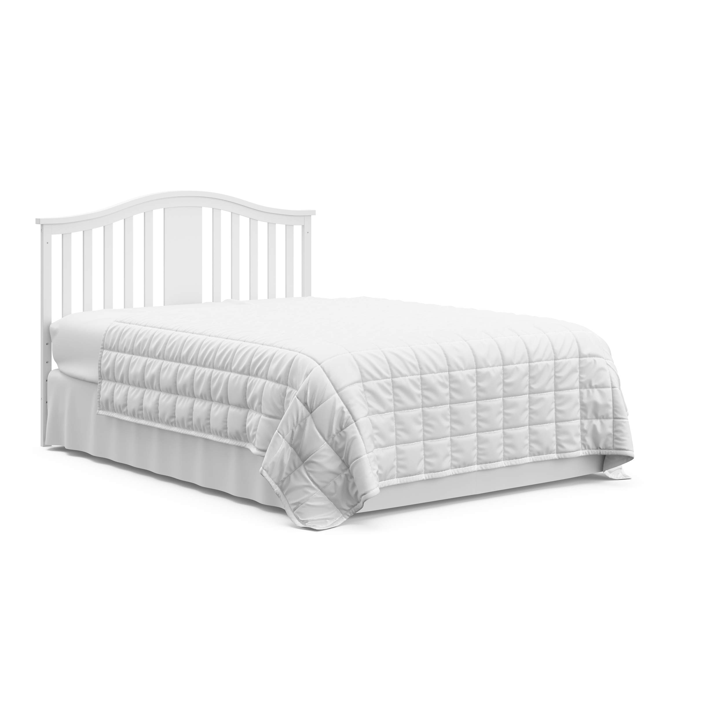Graco Solano 4-in-1 Convertible Crib with Storage Drawer - GREENGUARD Gold Certified, White Nursery Furniture Converts to Toddler & Full-Size Bed | Safe Baby Crib for Nursery, Bedroom & Daycare Use