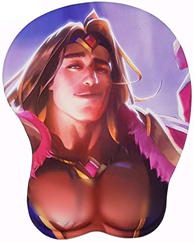 3D Anime Gaming Mouse Pad with Wrist Rest - Soft Anti-Slip Silicone Gel Desk Mat for Office & PC Gaming - Ergonomic Wrist Support for Long Gaming Sessions (Yellow) - Perfect for Esports, Work & Home Office Setup