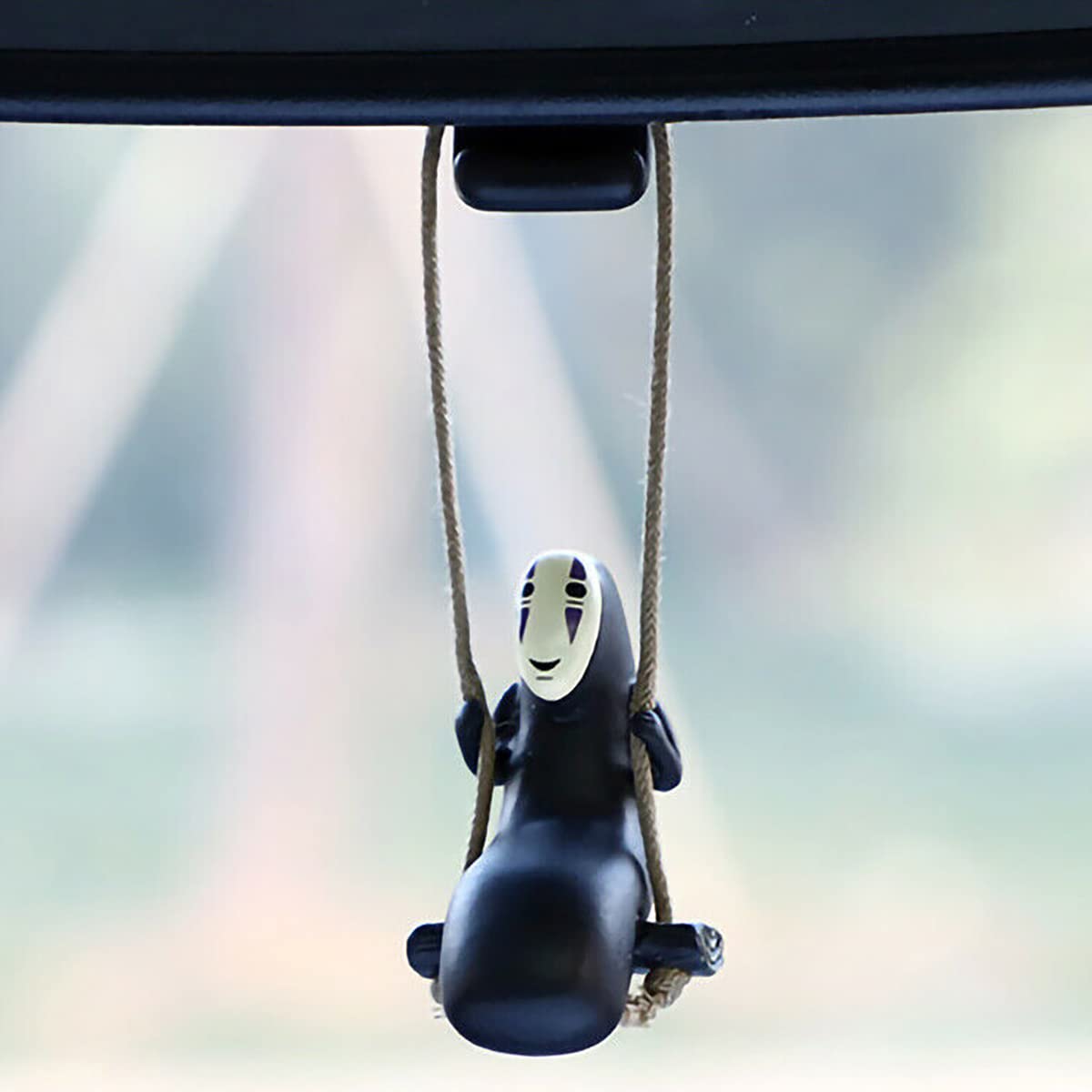 No Face Man Anime Car Pendant Hanging Swing - Kawaii Car Rear View Mirror Decor for Studio Ghibli Fans | Perfect for Spirited Away Lovers & Japanese Anime Enthusiasts | Great Gift for Birthday, Christmas & Car Accessories Collection