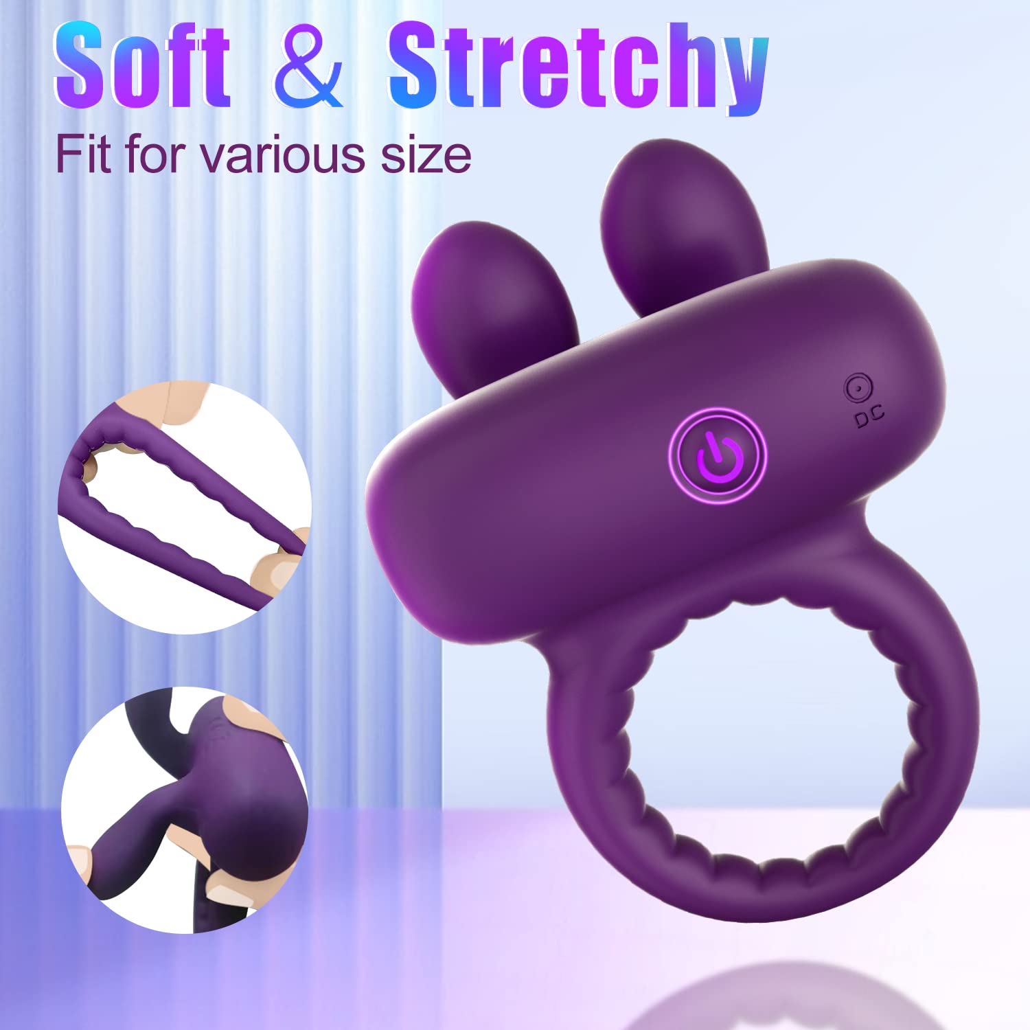 Premium Rabbit Ears Vibrating Cock Ring for Men - 10 Powerful Vibration Modes for Enhanced Pleasure, Remote Control & Rechargeable Couples Sex Toy - Perfect for Clitoral & Testicle Stimulation During Intimate Moments