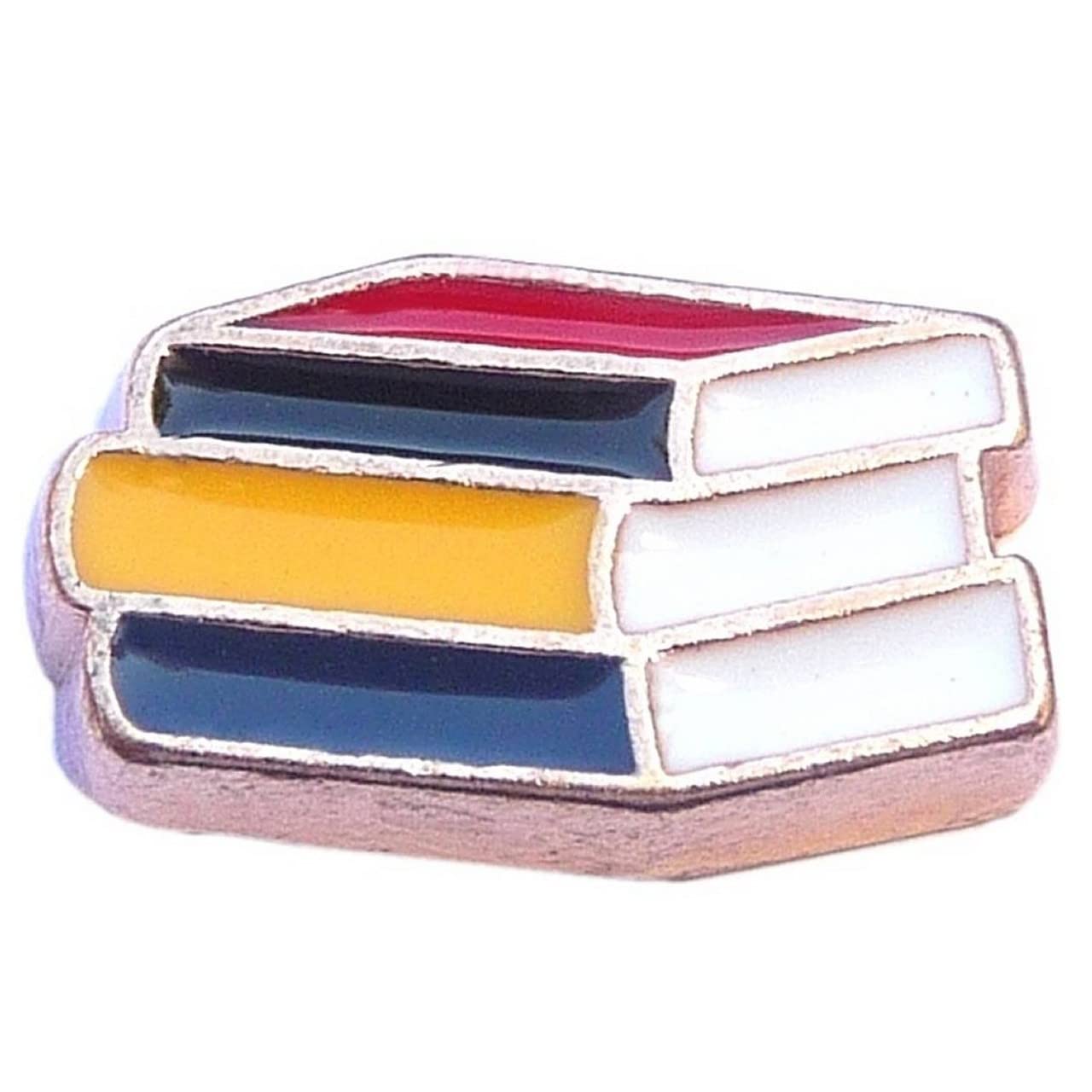 Rose Gold Stackable Book Locket Charm - Vintage Floating Pendant for Necklace - Perfect for Book Lovers, Teachers & Literary Gifts (Graduation, Birthday, Anniversary)