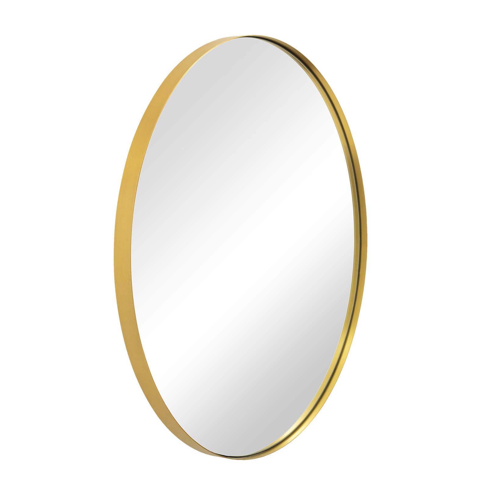 ANDY STAR 22x30 Inch Oval Wall Mirror - Brushed Gold Stainless Steel Frame, Bathroom Vanity Mirror, Horizontal or Vertical Mount for Bedroom, Living Room & Entryway Decor