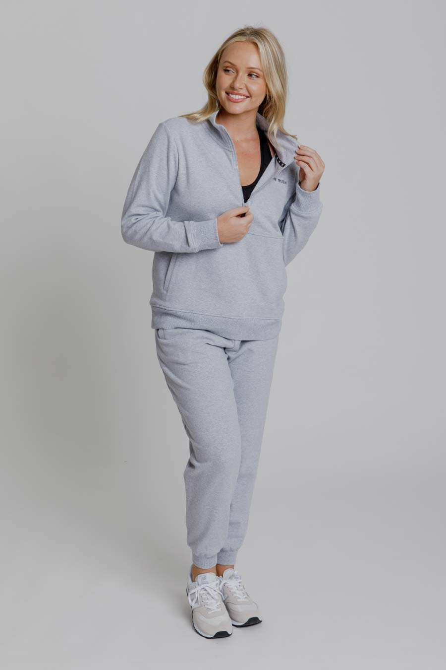 Reset Zip Sweater Grey Marle - Stylish Unisex Pullover for Casual Wear & Outdoor Activities