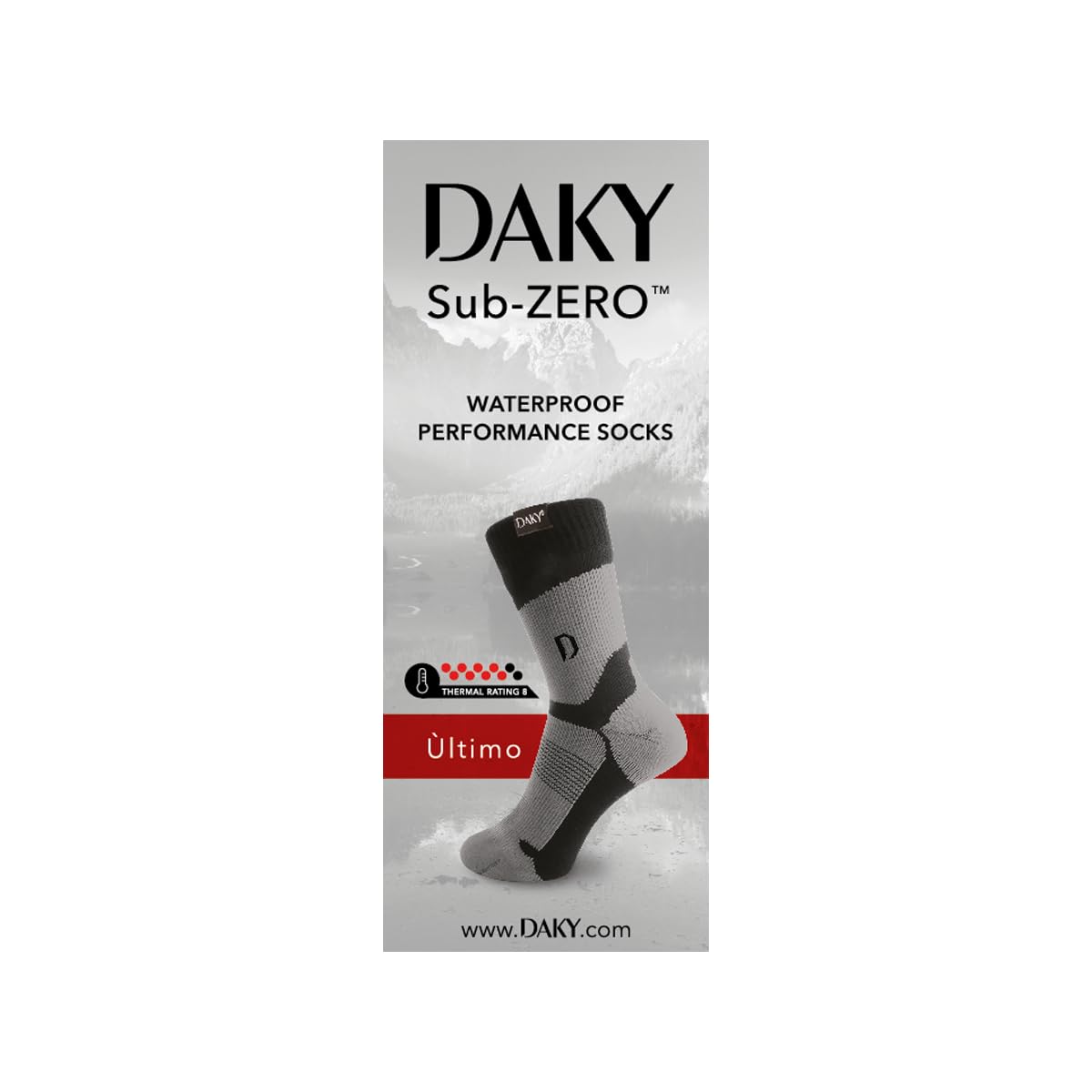 DAKY Waterproof Socks for Men & Women - Warm Thick Ultimo Mid-Calf Winter Socks for Hiking, Running & Outdoor Activities - Water-Resistant & Breathable Cold Weather Socks