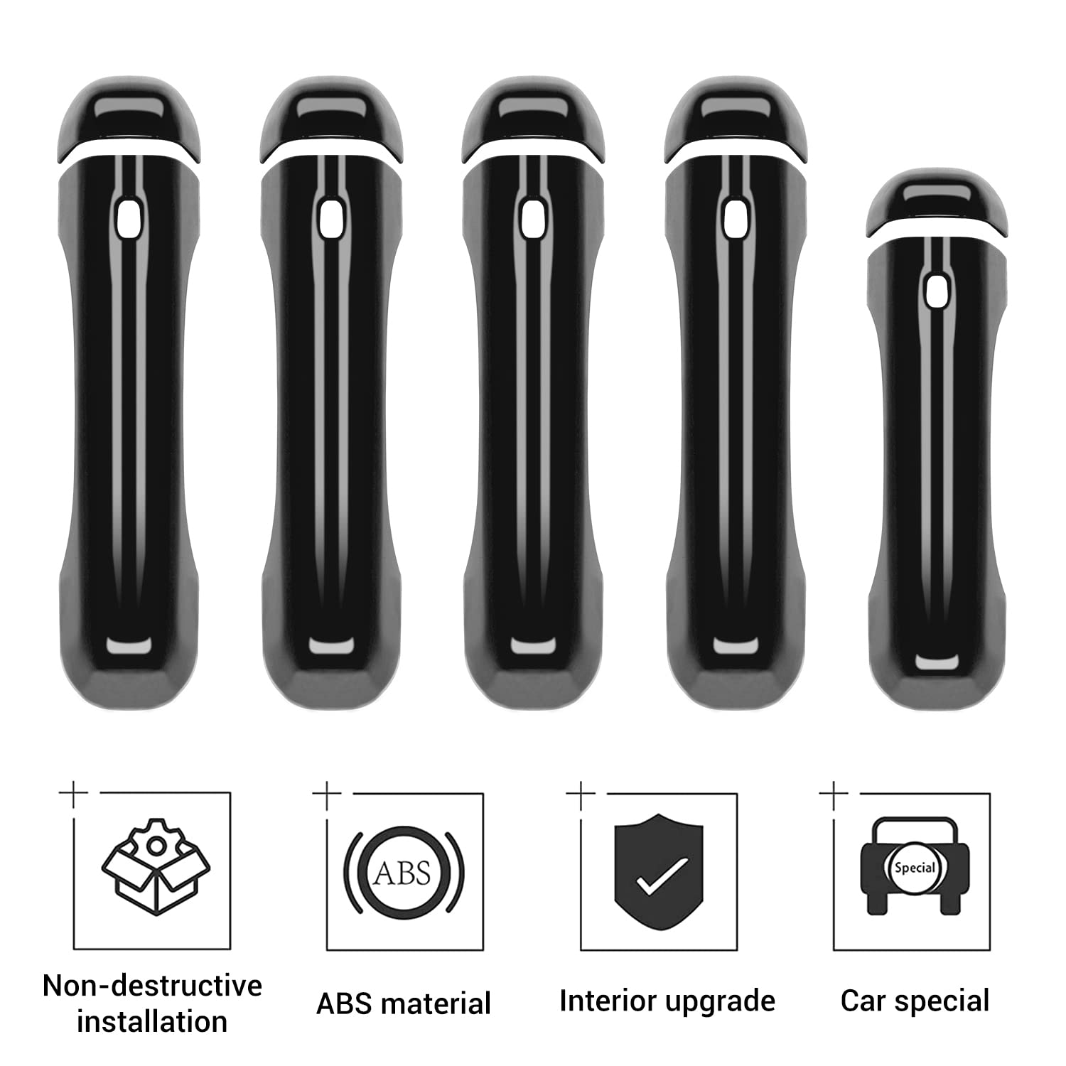 Jeep JL Door Handle Cover & Tailgate Handle Cover for 2018-2021 Jeep Wrangler JL JLU (Sports, Sahara, Rubicon) - 2 Door & 4 Door Exterior Accessories - Black - Durable Protection & Style Upgrade for Off-Road Adventures & Daily Driving