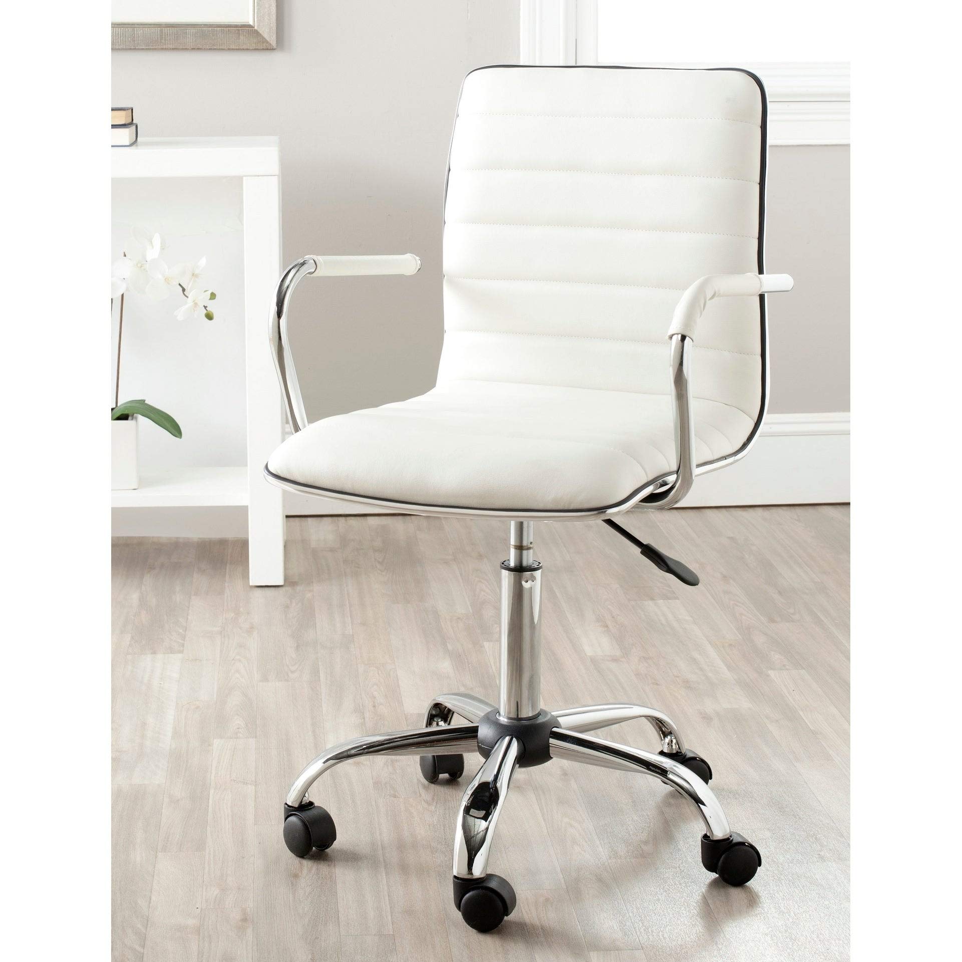 Ergonomic White Adjustable Height Office Chair - 22.4