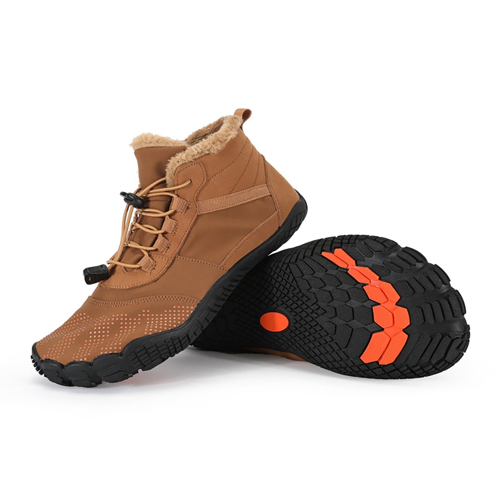 **Men's Winter Barefoot Boots - Warm Lined Snow Boots for Trekking & Hiking | Non-Slip Comfortable Ankle Boots | Perfect for Outdoor Adventures & Cold Weather**